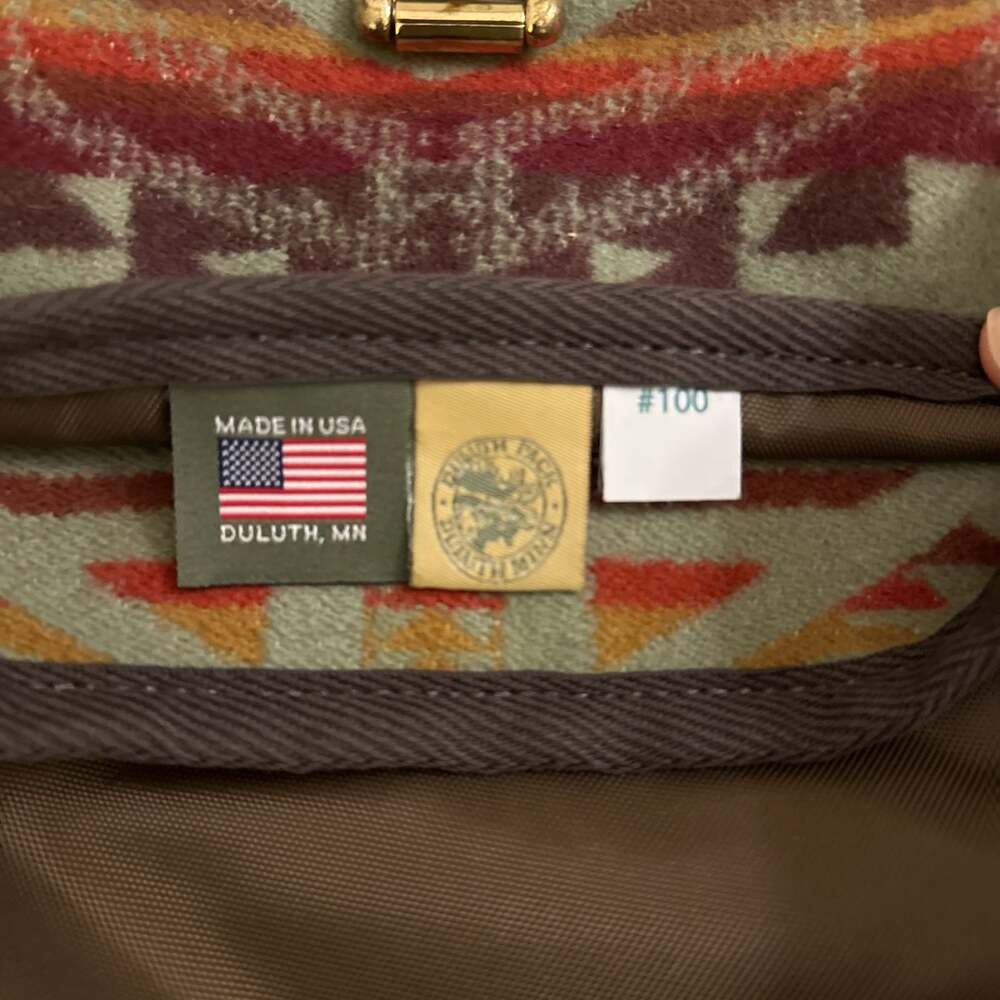 Duluth Pack Wool and Leather Aztec Pattern Shell … - image 4